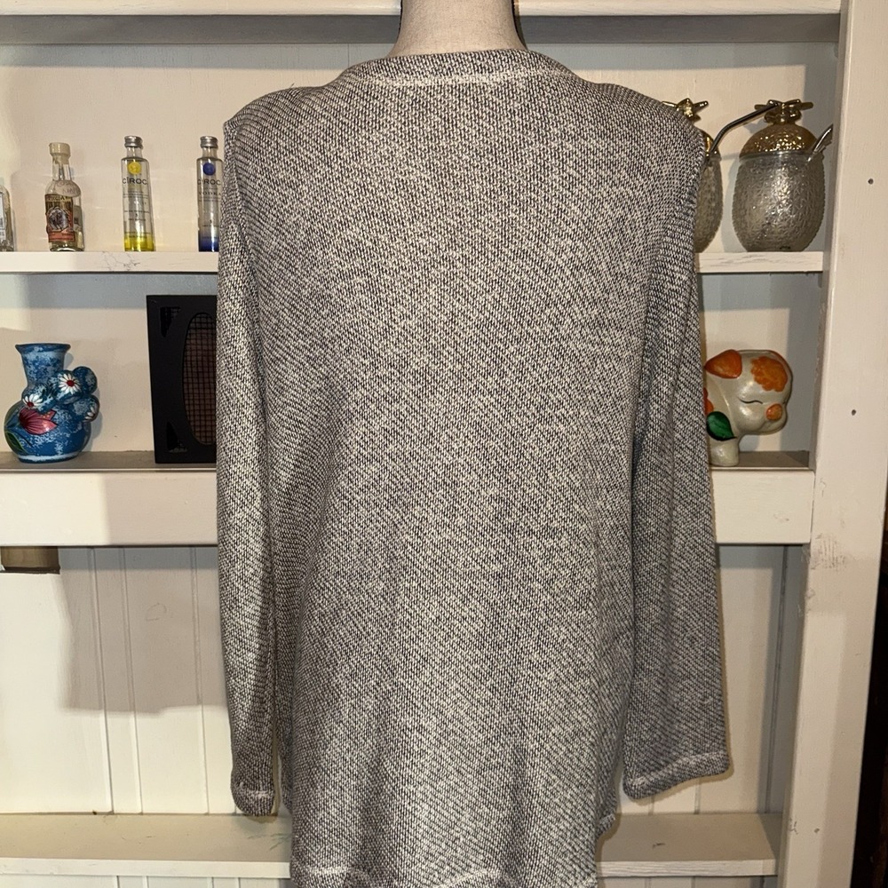 Eileen Fisher Women's Medium Full Zip Organic Cotton Sweater Minimalist - Picture 2 of 6